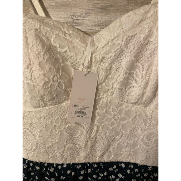 Candies Women’s Maxi Fairy Floral Crochet Lace Spaghetti Strap Dress NWT Large - Picture 4 of 8